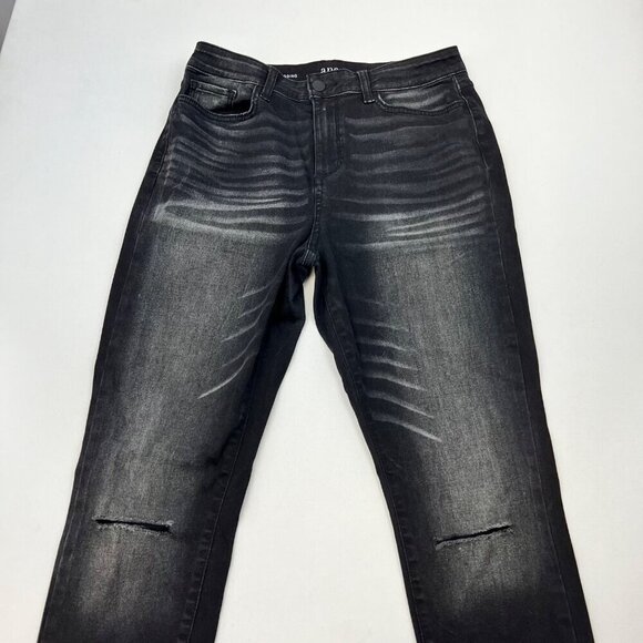 A.N.A Womens Distressed Black Jegging Size 10 High Rise Stretch - Picture 2 of 9